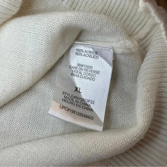 Napa Valley Mock Neck White Sweater size XL, Soft, Warm - Picture 7 of 9